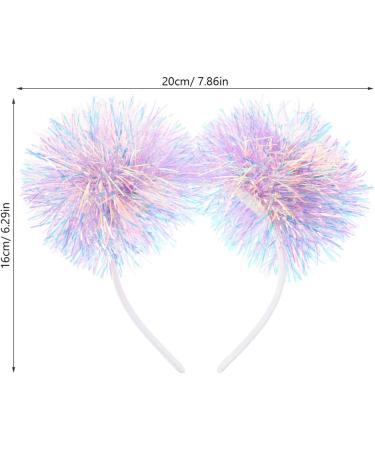 minkissy Foil Strips Pom Pom Headband Tinsel Pompom Ball Head Bopper Fluffy Ball Hair Loop Cosplay Hair Accessories for Christmass New Year Birthday Party Favors Purple - Buy Online on SooperMarket.com