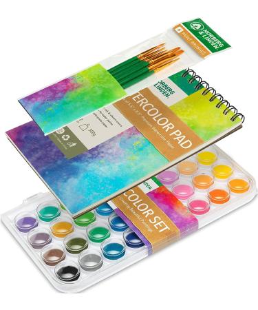 Norberg & Linden Watercolor Paint Set - 36 Premium Paints, 12 Page Pad, 6 Brushes - Painting Supplies with Palette - Watercolors, Art Pad Paper, and Artist Brushes_MG - Buy Online on SooperMarket.com