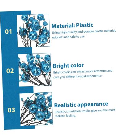 Zerodeko 6pcs Berry Bunch Cuttings Artificial Red Berry Stems Green Decor Wedding Decorations Artificial Berry Twig Stem Holly Berries for Crafts Ornament Plastic Christmas Plant Blue 30x10cm - Buy Online on SooperMarket.com