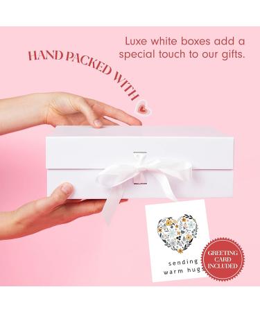 Unboxme Gift Basket for Women - Relaxation & Self Care Package with Vegan Hand Cream, Pearl Sheet Mask, Herbal Bath Soak, Rose Organic Tea, Fluffy Socks, Floral Scrunchie & Warm Hugs Card - Buy Online on SooperMarket.com