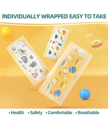 Kids Disposable Face Mask 30 Pack - Individually Wrapped 4-Ply Safety Masks for Boys and Girls (Aged 4-12) - Dinosaur Mix Colors - Buy Online on SooperMarket.com