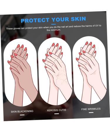 PLAFOPE 2 Pairs Nail Gloves Fingerless Gloves para U as Nails Shield Glove Nail Dryer Anti Glove Gel Nail Glove Hand Cover Glove Manicures Glove Sun Glove Tool Elastic Spandex - Buy Online on SooperMarket.com