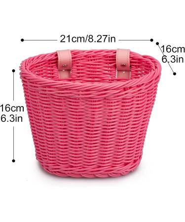 Kid Bicycle Accessories Bundle: Front Basket, Bell, Stickers, Ribbons - Pink | Bike Basket Set for Girls and Boys - Buy Online on SooperMarket.com