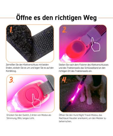 Buy Laroo Waterproof LED Light Band for Dogs & Cats - Bright Easy Attach Flashing Collar Light in Pink - Buy Online on SooperMarket.com