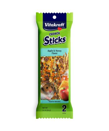 Vitakraft Crunch Sticks Hamster Treat - Hamster Chew Sticks - Supports Dental Health, Long-Lasting Fun Apple,Honey