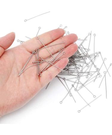 300 Pcs 1.6 304 Stainless Steel Open Eye Headpins for Jewelry Making - Silver Finish - Buy Online on SooperMarket.com