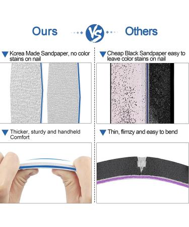 Nail Files 150/150 Grit - 12pcs Emery Boards for Poly Gel & Acrylic Nails | Coarse Files for Manicure & Pedicure at Home or Salon - Buy Online on SooperMarket.com