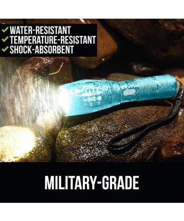 Gorilla Grip LED Tactical Flashlight - Ultra Bright, High Lumens, 5 Modes, Long Lasting, Water Resistant - 750 FT Zoom, Camping and Emergency Gear (Turquoise) - Buy Online on SooperMarket.com
