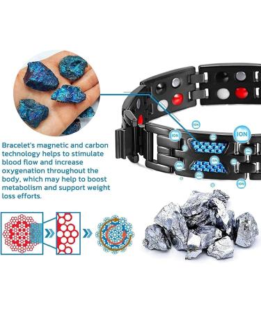 Noruion Far Infrared Ion Bracelet Noruion Far Infrared Ionizer Wristband Magnetic Bracelet Magnetic Bands for Men Men's Bracelet Adjustable Length with Titanium Power Magnetic Bracelet (1pcs) - Buy Online on SooperMarket.com