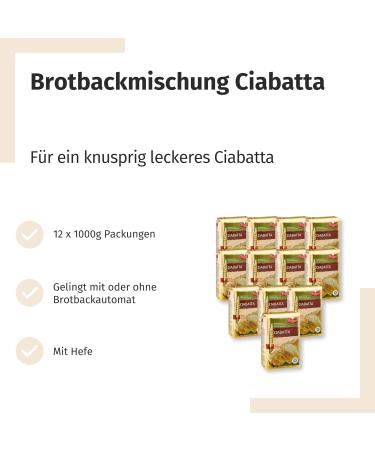 BIELMEIER 12 KG KCHENMEISTER Ciabatta Bread Baking Mix | 1 KG Packs by Frießinger Mhle - Premium International Shipping - Buy Online on SooperMarket.com