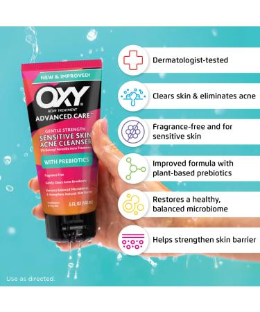 OXY Maximum Action Sensitive Advanced Face Wash - 5 oz Bottle - Buy Online on SooperMarket.com
