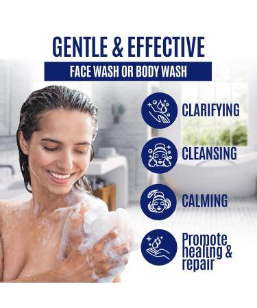 Pyrithione Zinc Face Wash | 2% Zinc Soap for Acne Rosacea Eczema & Psoriasis | Calming Facial & Body Cleanser Made in USA - Buy Online on SooperMarket.com
