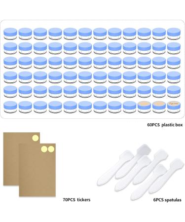 Pamiyo 60-Piece 5ml Clear Cosmetic Container Set - Travel Pots & Sample Glasses with Screw Caps for Creams Candles & More - Buy Online on SooperMarket.com