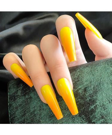 Brishow Coffin Artificial Nails - Long Gradient Ballerina Acrylic Press-On Nails | 24 Pcs for Women & Girls - Buy Online on SooperMarket.com