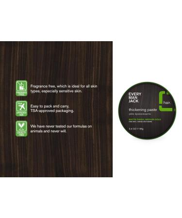 Every Man Jack Thickening Paste for Men - Medium Hold, Matte Finish, Non-Greasy - 3.4 oz - Buy Online on SooperMarket.com