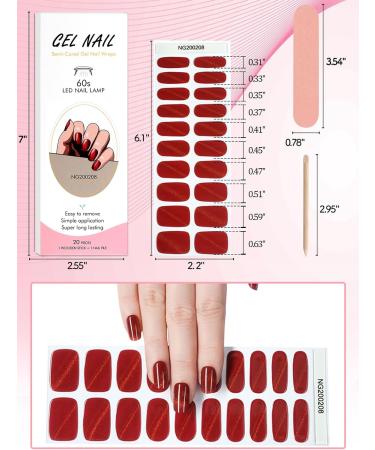 EBANKU 20 PCS Semi Cured Gel Nail Strips Full Wraps Adhesive Stickers with File - #5 - Buy Online on SooperMarket.com