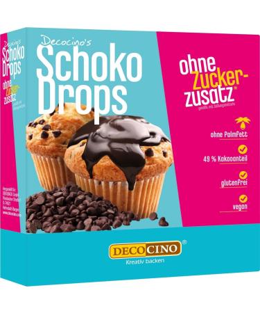 Decocino chocolate drops - 75 g - chocolate drops with 49% cocoa content for decorating cakes cupcakes & cakes - without palm oil vegan & gluten -free 75 g (1 Pack)