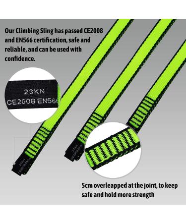 KIKIGOAL 18MM Nylon Climbing Sling Runner 23KN CE2008/EN566 - 60CM/24 Inch 3pcs Grey - Buy Online on SooperMarket.com
