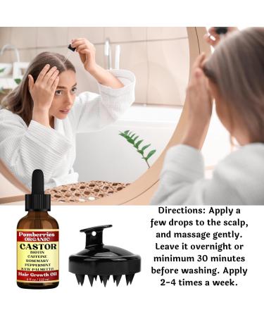 Organic Castor Oil Scalp Treatment - Rosemary Biotin & Mint for Hair Growth & Strength - 4 fl oz | Nourish & Reduce Hair Loss - Buy Online on SooperMarket.com