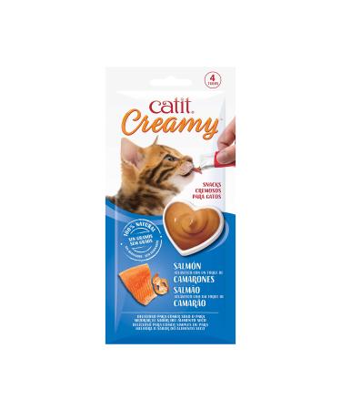 Catit Creamy Treats for Cats 4 Pack Salmon/Shrimp Salmon/Shrimp 40 g (1 Pack)
