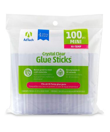 Adtech W229-34ZIP100 Mini Hot Glue Sticks, single pack, Clear 100 Count 100 pack