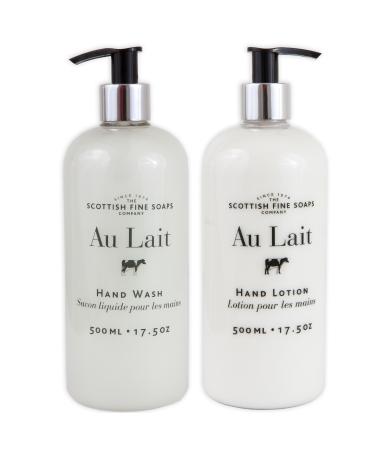 Au Lait Milk Soap Hand Wash + Hand Lotion Set LARGE 17.5 Ounce