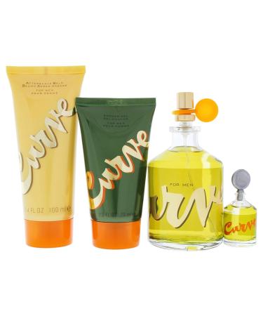Liz Claiborne Curve 4 Pc. Gift Set (Cologne Spray + Mini + After Shave + Hair & Body Wash) for Men 4.2 Fl Ounce - Buy Online on SooperMarket.com