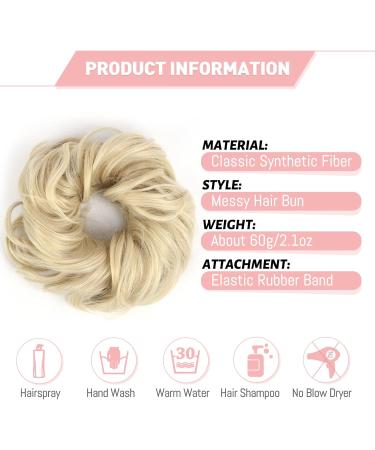 Vlasy Messy Bun Hair Piece 1001# 60g - Curly Wavy Scrunchies Extensions for Women - Synthetic Chignons Updo Accessory for Girls - Buy Online on SooperMarket.com