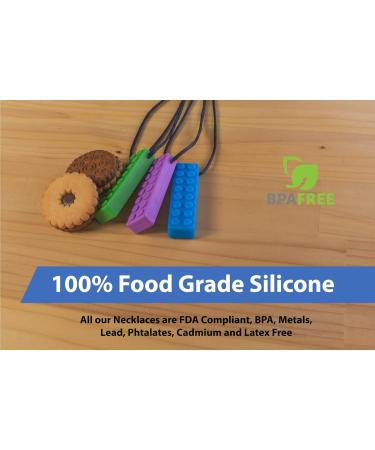 Tilcare Chew Chew Chew Sensory Chewing Necklace for Kids & Adults - Durable Silicone Teething Jewelry for Autism - 3 Pieces (1 Pack) - Buy Online on SooperMarket.com
