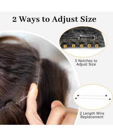 KooKaStyle Invisible Wire Hair Extensions - Long Wavy Secret Hairpiece | Adjustable Size, 4 Secure Clips, 24 Inch, Black - Buy Online on SooperMarket.com