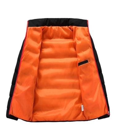 oelaio Mens Women's Heated Jacket Long Sleeve Winter Warm USB Heating Coat with Hood Windproof Down Coat for Outdoor Orange Large