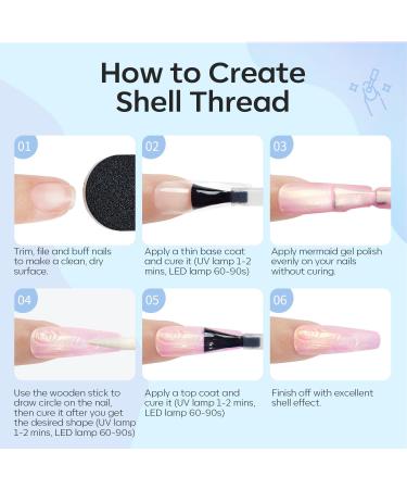Modelones Pearl Gel Nail Polish 15ML Shimmer Mermaid Light Blue Gel Polish Pearlescent Shell Nail Gel Soak Off UV Gel Led Spring Gel Polish Swirl Shell Thread Effect DIY Manicure Gifts Pearl Blue - Buy Online on SooperMarket.com
