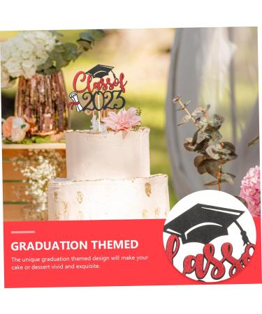 Warmhm 12 Pcs 2023 Graduation Arrangements Mw Graduation Party Cake Topper Graduation Dessert Toppers Graduation Picks Decor Ornament Grad Party Cupcake Topper Cake Supplies Paper Cup Red - Buy Online on SooperMarket.com