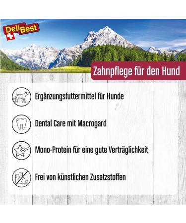 Delibest Dentrix Swiss Beef Dog Dental Sticks - Intensive Tooth Cleaning Snack - Tasty Fresh Meat Treats for Dog Dental Care - 70g - Buy Online on SooperMarket.com