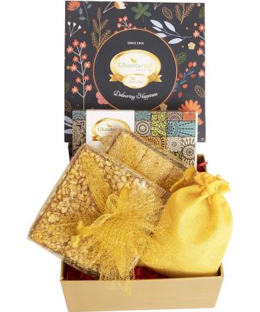 Ghasitaram Gifts Jaiccha Lohri Sweets Gachak hampers Lohri Hamper Box Small of Til Laddoo Peanut and til chikki and Revadi - Buy Online on SooperMarket.com
