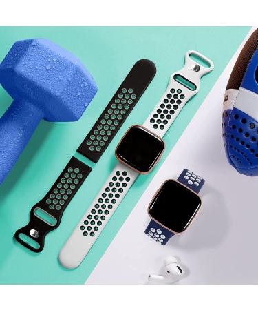 Witzon Sport Bands for Fitbit Versa 2/Lite, Breathable Silicone Replacement Wristbands - Large Black/Gray/White/Blue, Compatible with Versa Smartwatch - Men/Women - Buy Online on SooperMarket.com