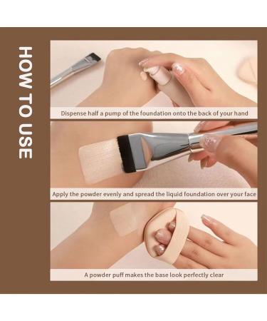 Ruzister 2 Pieces Foundation Makeup Brushes Flat Head Foundation Brush Liquid Powder Brush Ultra Thin Makeup Brush Premium Brush Hair for Creamy Powdery or - Buy Online on SooperMarket.com