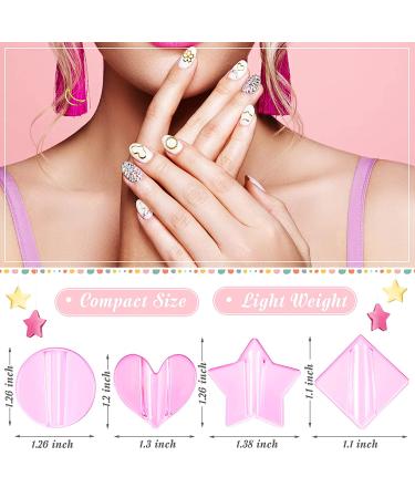 4-Piece Nail Embossed Molds | Metal Frame Bending Tools for Nail Art Design | Star, Heart Shapes | Nail Salon & Home Use - Buy Online on SooperMarket.com