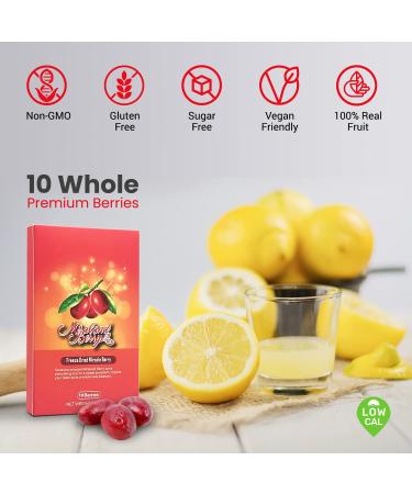 MiralandBerry Freeze Dried Miracle Fruit 10 Whole Premium Berries - Taste Tripping Party Essential, Cut Sugar Intake & Turn Sour Foods Sweet - 0.07oz Pack - Buy Online on SooperMarket.com