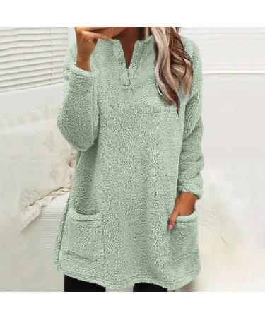 AMhomely Women's Plus Size Soft Teddy Fleece Hoodie with Pocket - Green S - Buy Online on SooperMarket.com