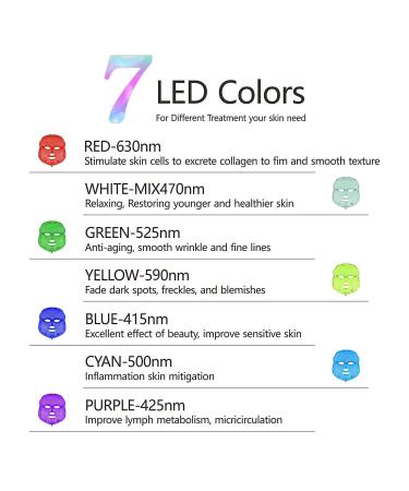 Angel Kiss LED Face Mask Light Therapy - 7 Color Blue & Red Light for Anti-Aging Skin Care | Facial Treatment Photon Mask for Wrinkle Removal & Skin Rejuvenation - Best Gift for Women - Buy Online on SooperMarket.com