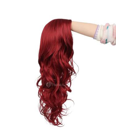 Tseses Red Long Curly Wavy Wig for Women - Cosplay & Halloween Synthetic Fiber - Buy Online on SooperMarket.com