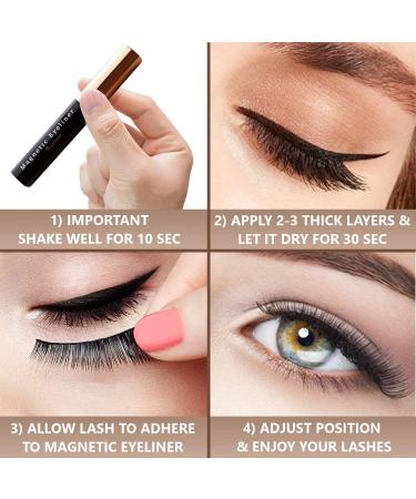 Lamora Reusable Magnetic Lashes | Waterproof Eyeliner & Applicator Kit | No Glue False Eyelashes | International Shipping - Buy Online on SooperMarket.com