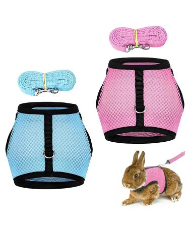 Rabbits run dishes 2 pieces of adjustable soft rabbit dishes rabbits leash set breathable small animal dishes with a leash for small animal hare hamster cat outdoor