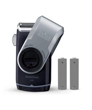 Braun MobileShave M-90 Travel Shaver Silver - Precision Trimmer, Smart Foil, Wide Floating Foil, Washable - Buy Online on SooperMarket.com