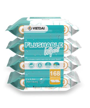 Vietdai moist toilet paper flusable wet wipes toilet travel toilet paper wet sensitive & gentle with aloe vera vitamin e and chamomile toilets wet wipes toilet-168 sheet