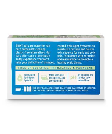 BRIXY Hydrating Shampoo Bar for Dry & Curly Hair | Aloe Shea Butter & Avocado Oil | Moisture Barrier Support | pH Balanced Vegan Plastic Free - Buy Online on SooperMarket.com