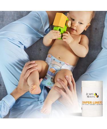 JM Baby Diaper Inserts - 100% Biodegradable Bamboo Cloth Diaper Insert Fragrance & Chlorine Free 2-Pack (100 Sheets) - Buy Online on SooperMarket.com