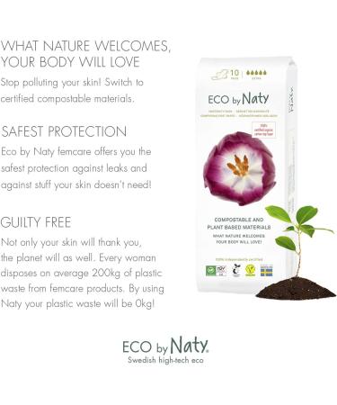 Naty Maternity Pads Extra | 10 Eco-Friendly & Ultra-Absorbent Pads - Buy Online on SooperMarket.com