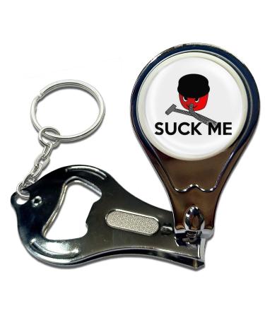 BadgeBeast.co.uk Suck Me - Key Ring Bottle Opener and Nail Clipper